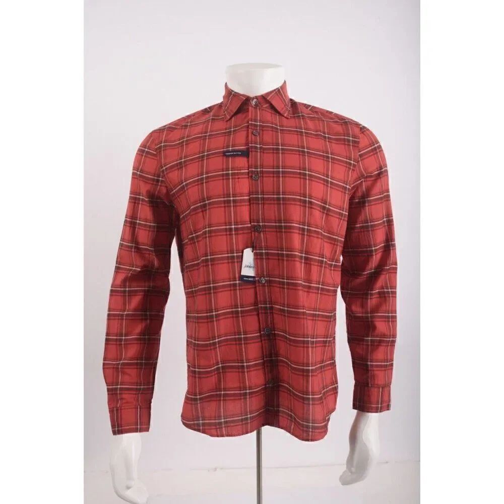 Johnnie-O Mens Button-Up Shirt Luton Featherweight S Malibu Red Plaid NWT